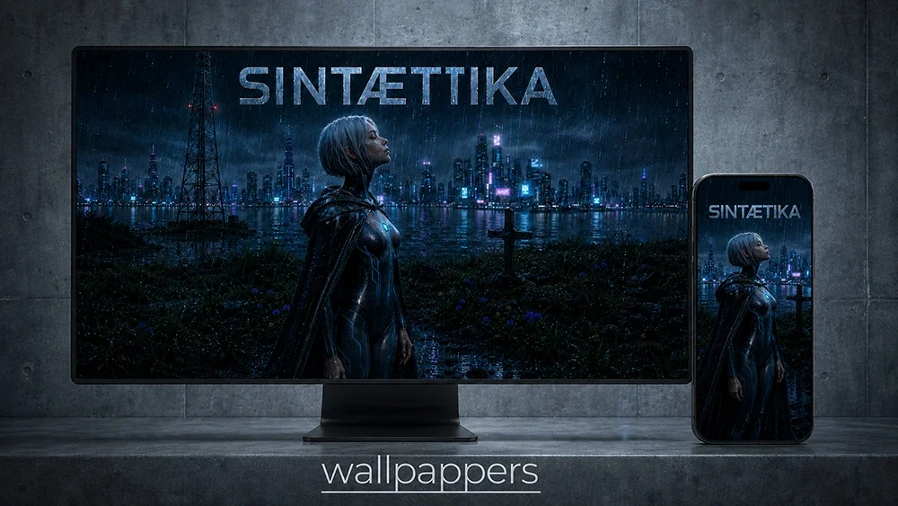 Mockup de papéis de parede de Sintætika